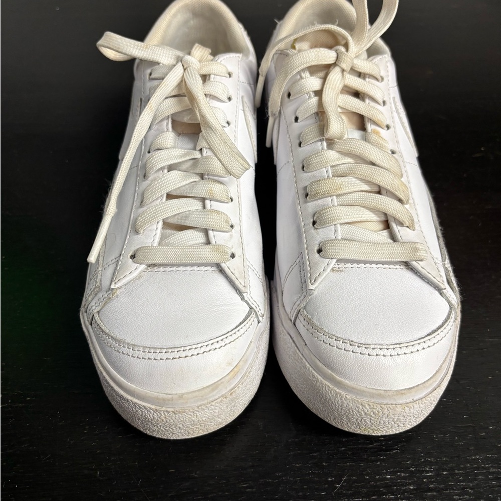 Nike Blazer Low Platform White Lace-Up Sneakers